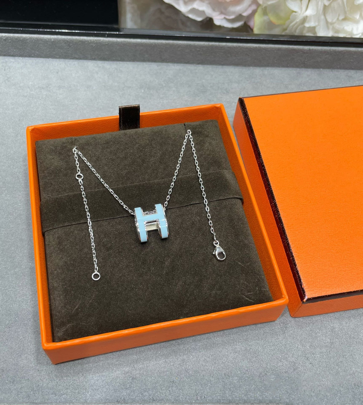 [⭐Hildren Jewelry]POP H SKY BLUE NECKLACE