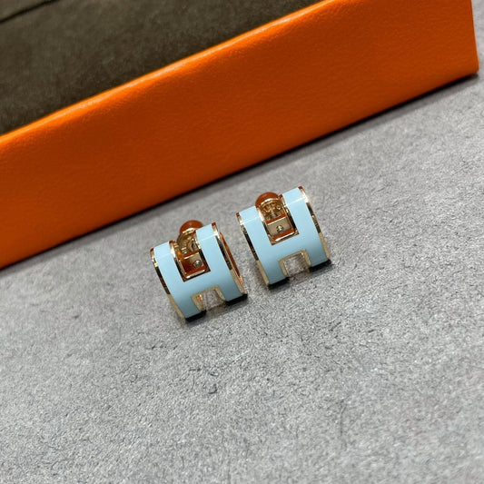 [⭐Hildren Jewelry]POP H SKY BLUE STUD EARRINGS