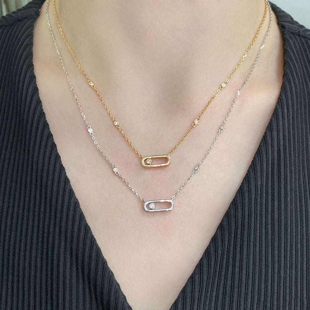 [⭐Hildren Jewelry]MOVE UNO DIAMOND NECKLACE