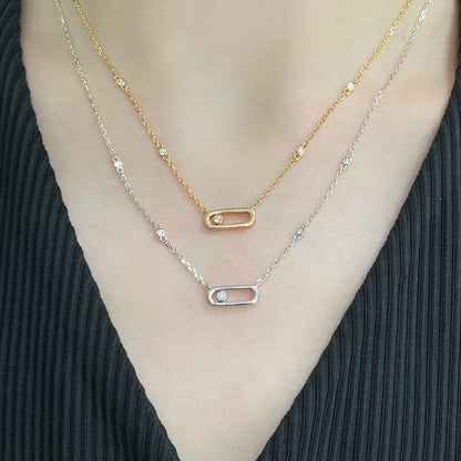 [⭐Hildren Jewelry]MOVE UNO DIAMOND NECKLACE