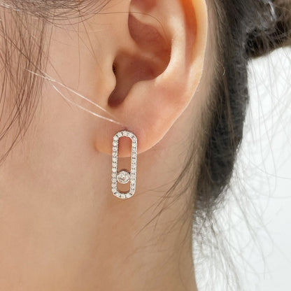 [⭐Hildren Jewelry]MOVE UNO STUD DIAMOND PAVED EARRINGS