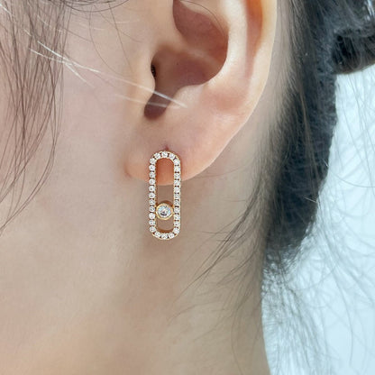 [⭐Hildren Jewelry]MOVE UNO STUD DIAMOND PAVED EARRINGS
