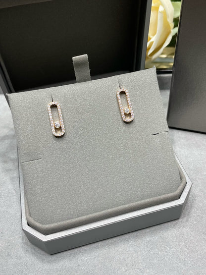 [⭐Hildren Jewelry]MOVE UNO STUD DIAMOND PAVED EARRINGS