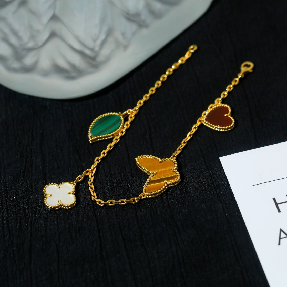 [⭐Hildren Jewelry]LUCKY SPRING 5 MOTIF GOLD BRACELET