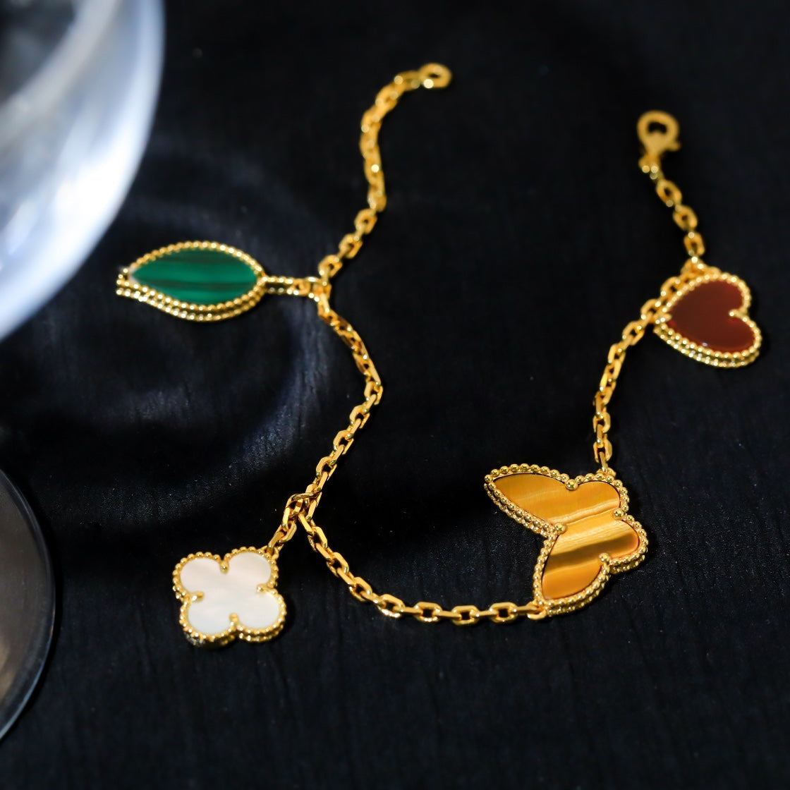 [⭐Hildren Jewelry]LUCKY SPRING 5 MOTIF GOLD BRACELET