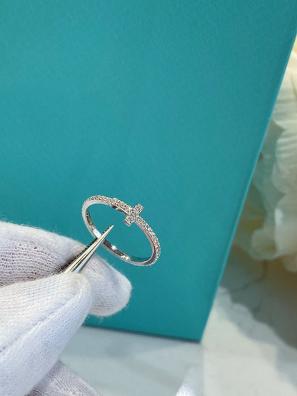 [Hildren Jewelry]T SMALL RING DIAMOND SILVER