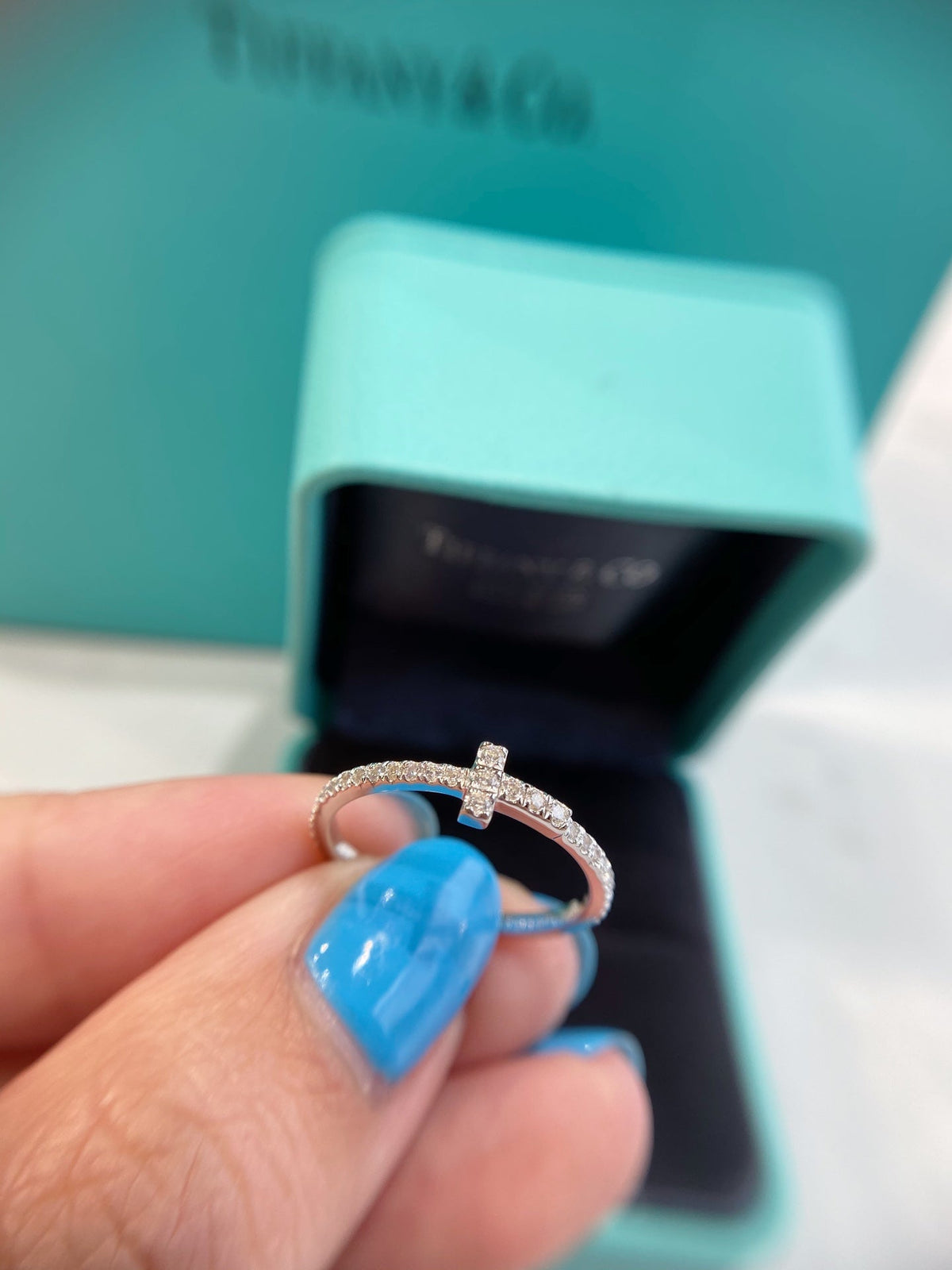 [Hildren Jewelry]T SMALL RING DIAMOND SILVER