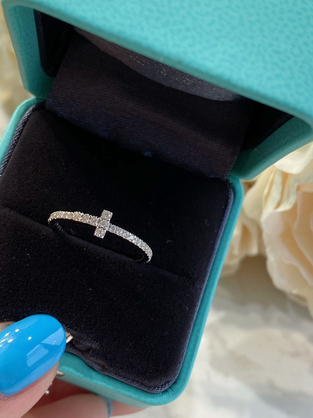 [Hildren Jewelry]T SMALL RING DIAMOND SILVER