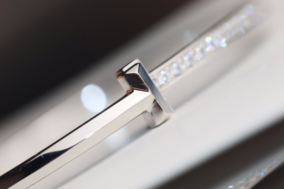 [Hildren Jewelry]NARROW T1 HINGED BANGLE DIAMOND SILVER