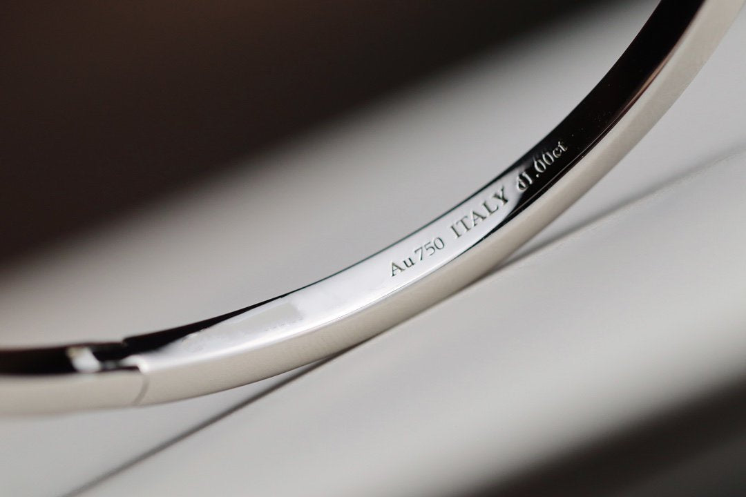 [Hildren Jewelry]NARROW T1 HINGED BANGLE DIAMOND SILVER