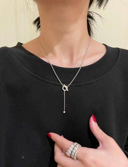[⭐Hildren Jewelry]FINESSE SILVER DIAMOND NECKLACE