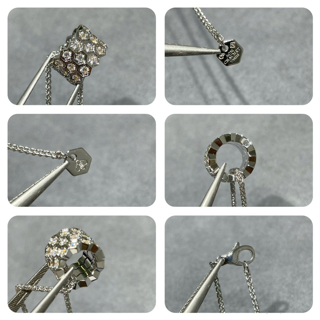 [⭐Hildren Jewelry]BEE LOVE DIAMOND PAVED 3 ROW NECKLACE