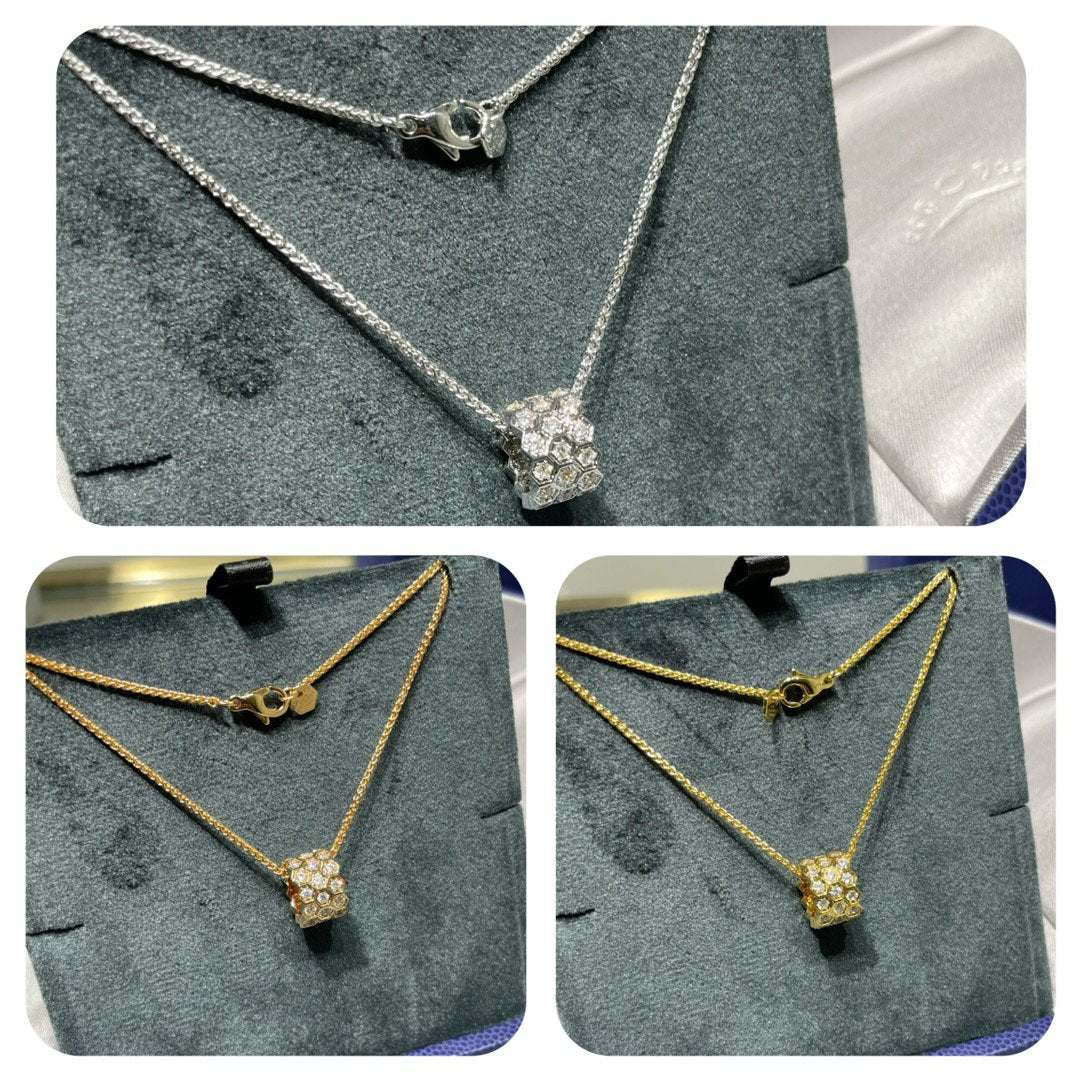 [⭐Hildren Jewelry]BEE LOVE DIAMOND PAVED 3 ROW NECKLACE