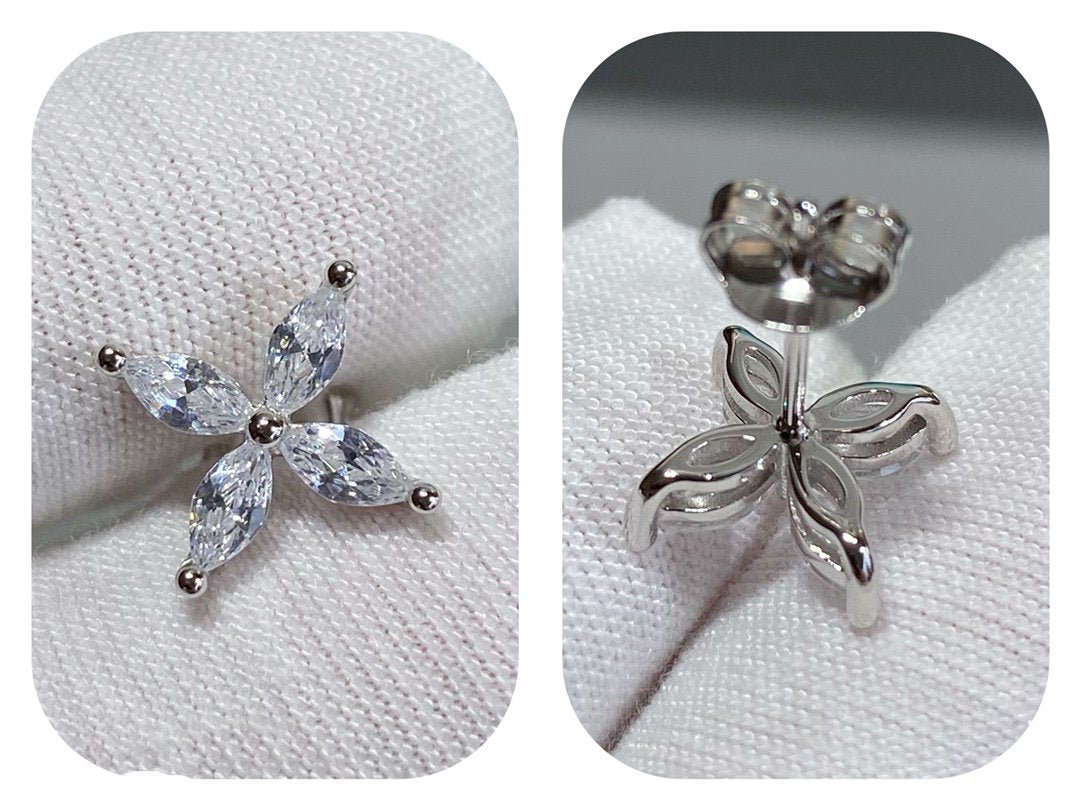 [Hildren Jewelry]VICTORIA SILVER DIAMOND STUD MINI EARRINGS