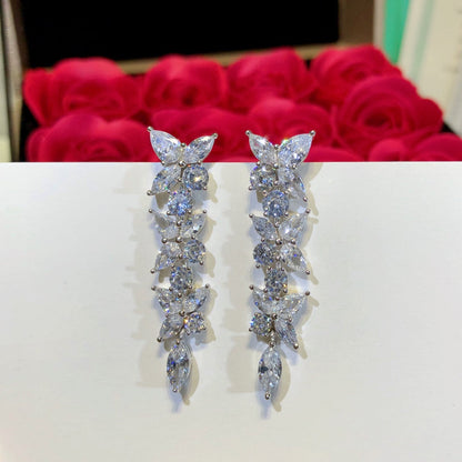 [Hildren Jewelry]VICTORIA SILVER DIAMOND DROP EARRINGS