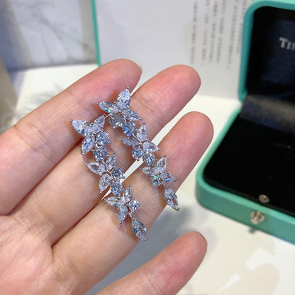 [Hildren Jewelry]VICTORIA SILVER DIAMOND DROP EARRINGS