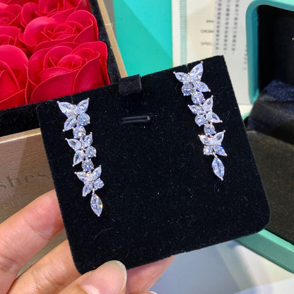 [Hildren Jewelry]VICTORIA SILVER DIAMOND DROP EARRINGS