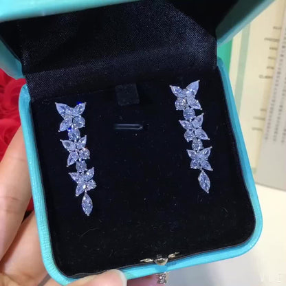 [Hildren Jewelry]VICTORIA SILVER DIAMOND DROP EARRINGS