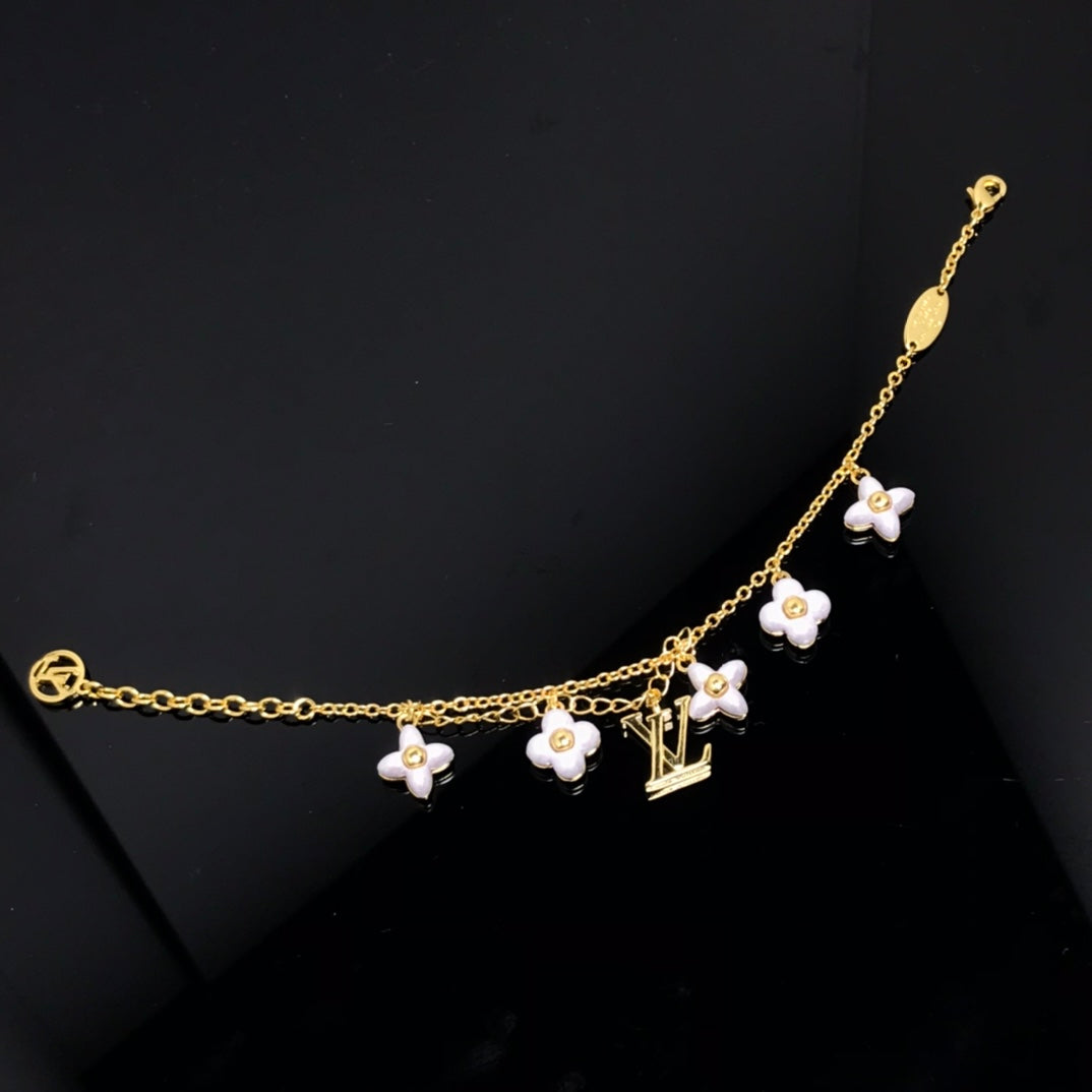 [⭐Hildren Jewelry]LOGO 6 MOTIF STAR AND SUN GOLD BRACELET