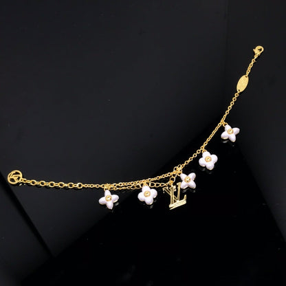 [⭐Hildren Jewelry]LOGO 6 MOTIF STAR AND SUN GOLD BRACELET