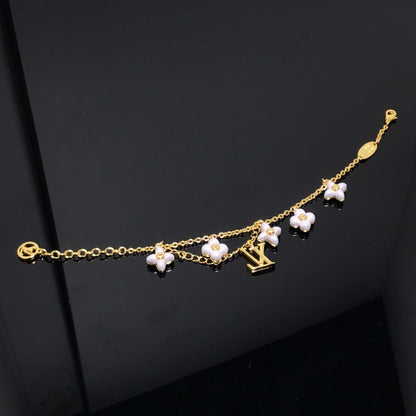 [⭐Hildren Jewelry]LOGO 6 MOTIF STAR AND SUN GOLD BRACELET