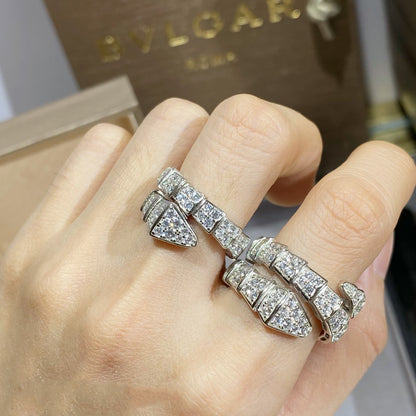 [⭐Hildren Jewelry]SERPENTI RING SILVER DIAMOND PAVED