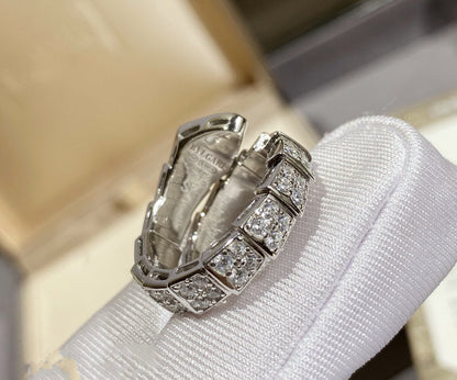 [⭐Hildren Jewelry]SERPENTI RING SILVER DIAMOND PAVED