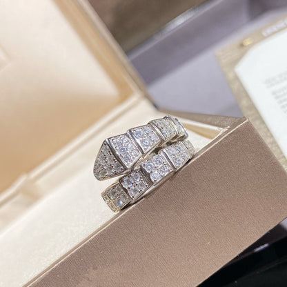 [⭐Hildren Jewelry]SERPENTI RING SILVER DIAMOND PAVED