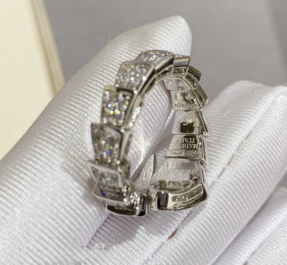 [⭐Hildren Jewelry]SERPENTI LARGE RING SILVER DIAMOND PAVED