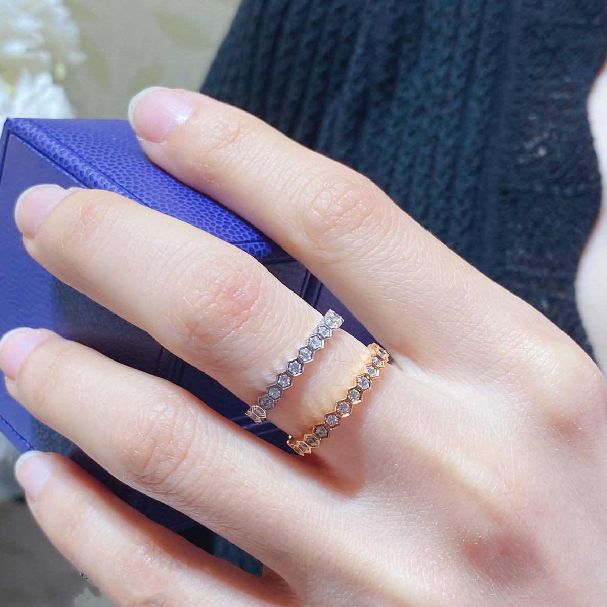 [⭐Hildren Jewelry]BEE LOVE DIAMOND PAVED SMALL RING