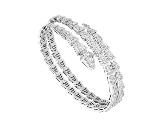 [⭐Hildren Jewelry]SERPENTI BRACELET SILVER DIAMOND DOUBLE ROW