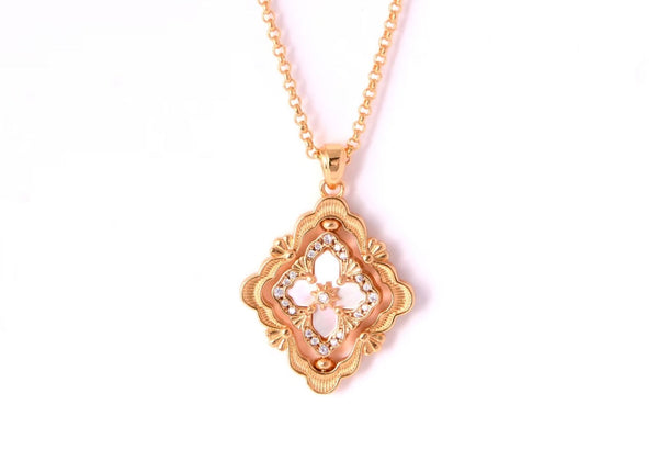[⭐Hildren Jewelry] B.C.L ENAMEL ROTATING SINGLE-DIAMOND NECKLACE（Various colors）