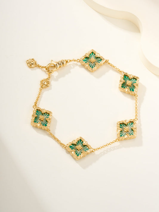 [⭐Hildren Jewelry]B.C.L ENAMELED Five-Flower Bracelet（Various Colors)