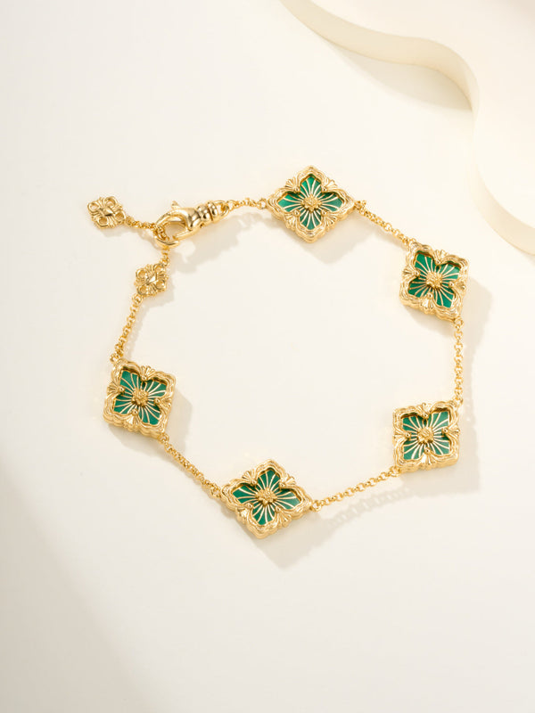 [⭐Hildren Jewelry]B.C.L ENAMELED Five-Flower Bracelet（Various Colors)