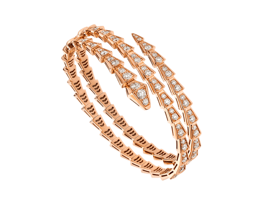 [⭐Hildren Jewelry]SERPENTI BRACELET PINK GOLD DIAMOND DOUBLE ROW