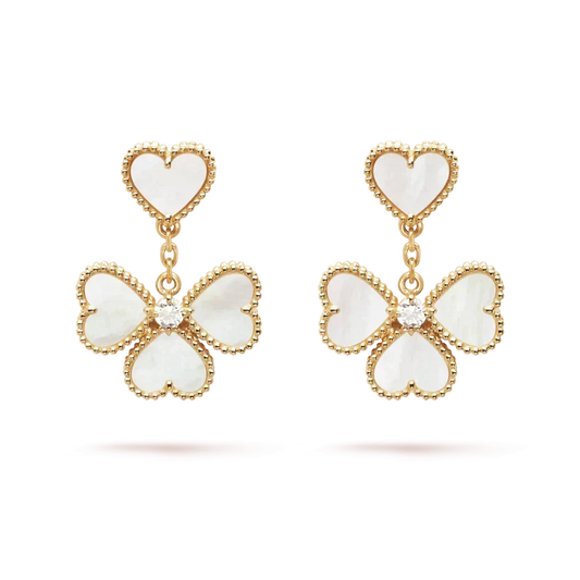 [⭐Hildren Jewelry]CLOVER SWEET WHITE MOP EARRINGS