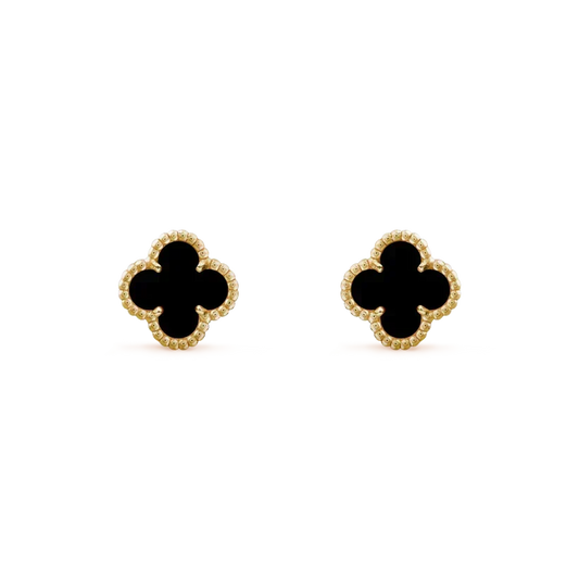 [⭐Hildren Jewelry]CLOVER MINI 9.5MM BLACK MOP EARRINGS