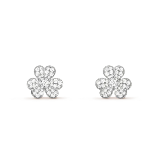 [⭐Hildren Jewelry]CLOVER COMOS DIAMOND EARRINGS SILVER