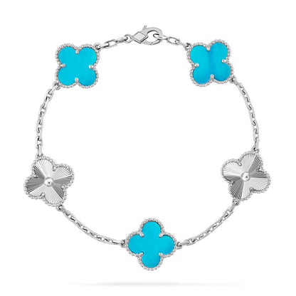 [⭐Hildren Jewelry] CLOVER 5 MOTIF TURQUOISE BRACELET COLLECTION