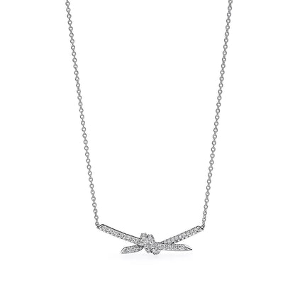 [Hildren Jewelry]KNOT PENDANT SILVER DIAMOND NECKLACE