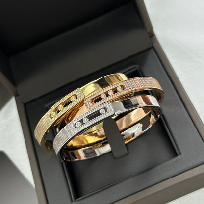 [⭐Hildren Jewelry]Move Noa Rose Gold Pavé Diamond Bangle Bracelet