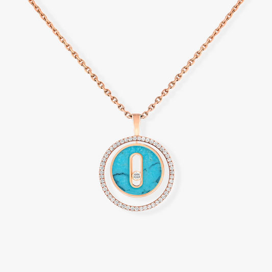 [⭐Hildren Jewelry]Demo MOVE 1 DIAMOND TURQUOISE PINK GOLD DIAMOND NECKLACE