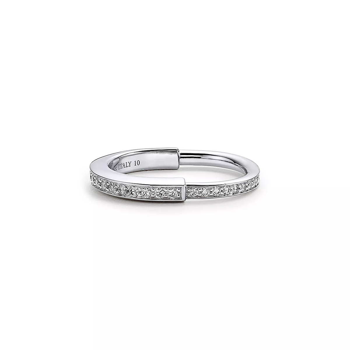 [Hildren Jewelry]LOCK RING SILVER DIAMOND PAVED