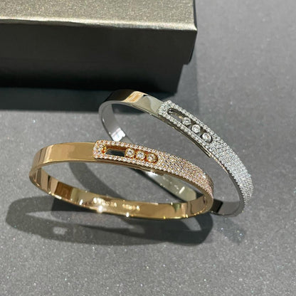 [⭐Hildren Jewelry]Move Noa Rose Gold Pavé Diamond Bangle Bracelet