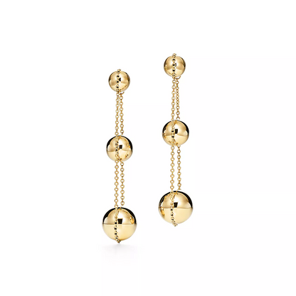 [Hildren Jewelry]TRIPLE DROP GOLD EARRINGS