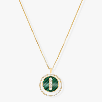 [⭐Hildren Jewelry]Demo MOVE 3 DIAMOND MALACHITE GOLD DIAMOND NECKLACE