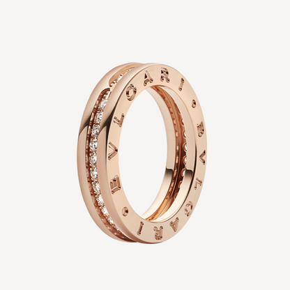[⭐Hildren Jewelry]ZERO 1 ONE-BAND PAVED DIAMONDS ON THE SPIRAL RING