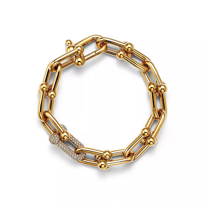 [Hildren Jewelry]HARDWEAR LARGE LINK GOLD DIAMOND BRACELET