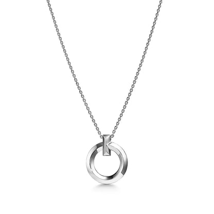 [Hildren Jewelry]T CIRCLE PENDENT SILVER NECKLACE