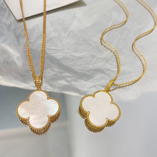 [⭐Hildren Jewelry]CLOVER 25MM MOP LARGE PENDANT NECKLACE